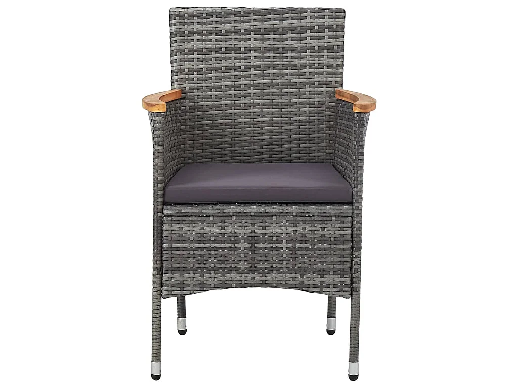 Juego de comedor para jardín de 5 piezas gris