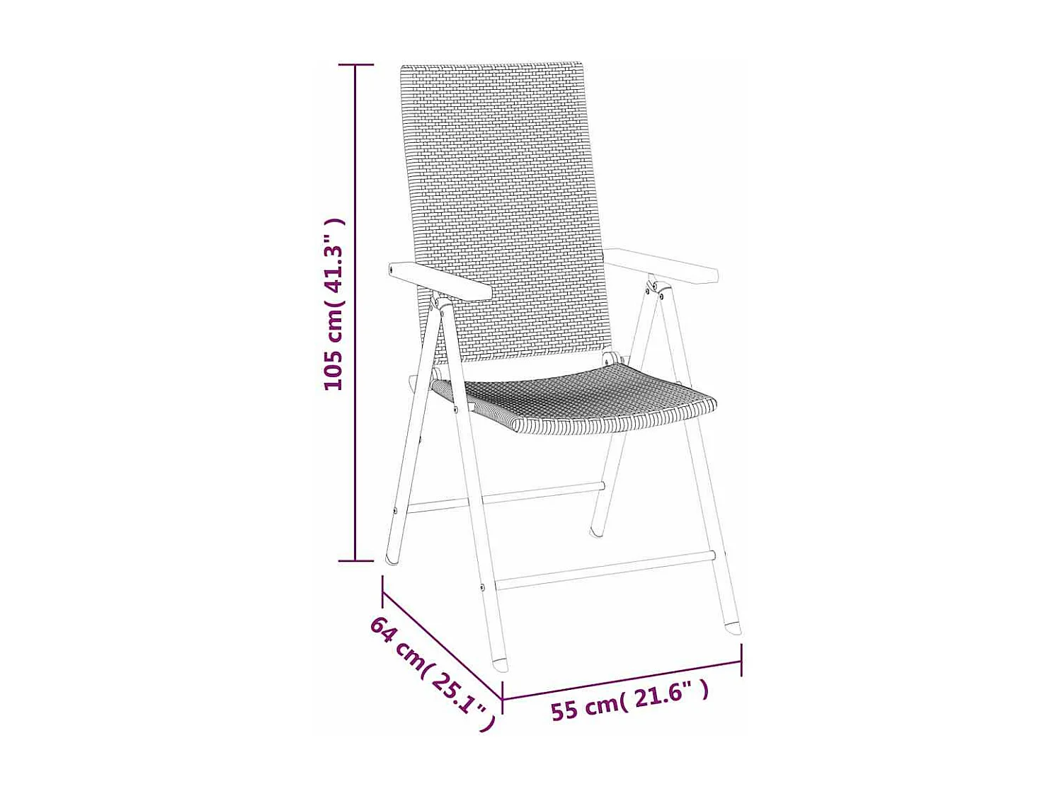 7-tlg. Garten-Essgruppe Schwarz und Braun Poly Rattan
