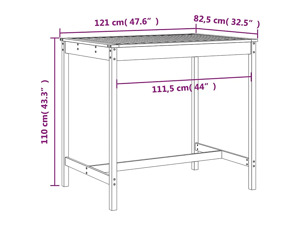 5-delige Tuinbarset massief grenenhout grijs