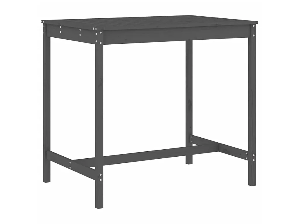 5-delige Tuinbarset massief grenenhout grijs