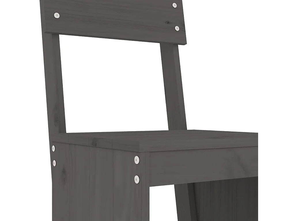 Ensemble de bar de jardin 5 pcs gris bois de pin massif