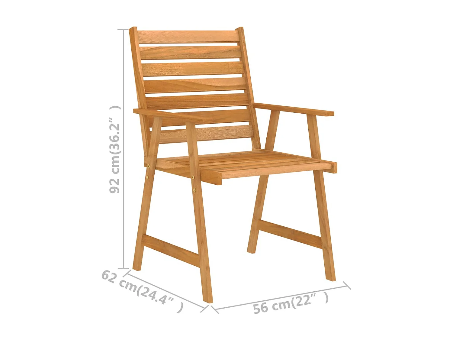 5 pcs conjunto de jantar para jardim madeira de acácia maciça