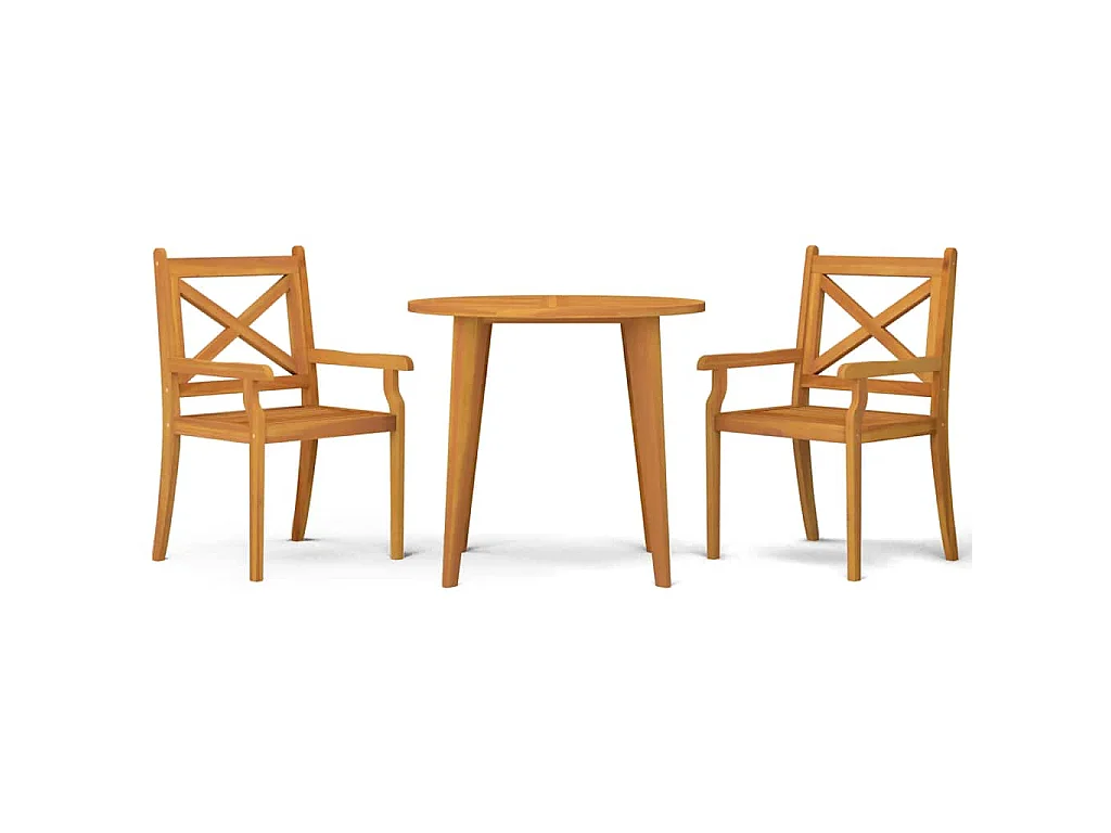Ensemble à manger de jardin 3 pcs Bois d'acacia solide