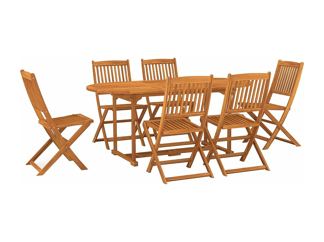 Ensemble à manger de jardin 7 pcs bois massif d'acacia