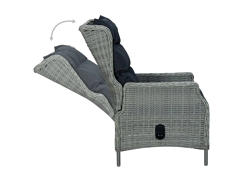 Ensemble à manger de jardin 5 pcs Gris clair