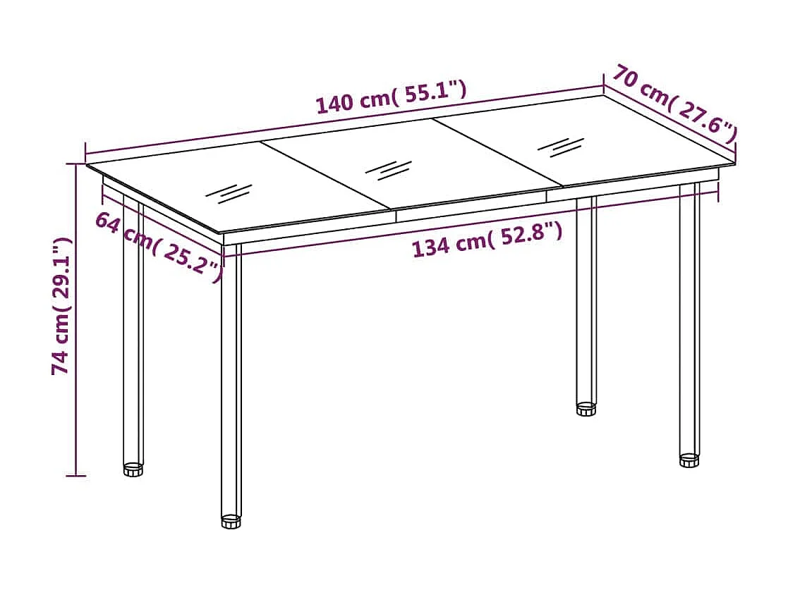 Ensemble à manger de jardin 7 pcs Noir