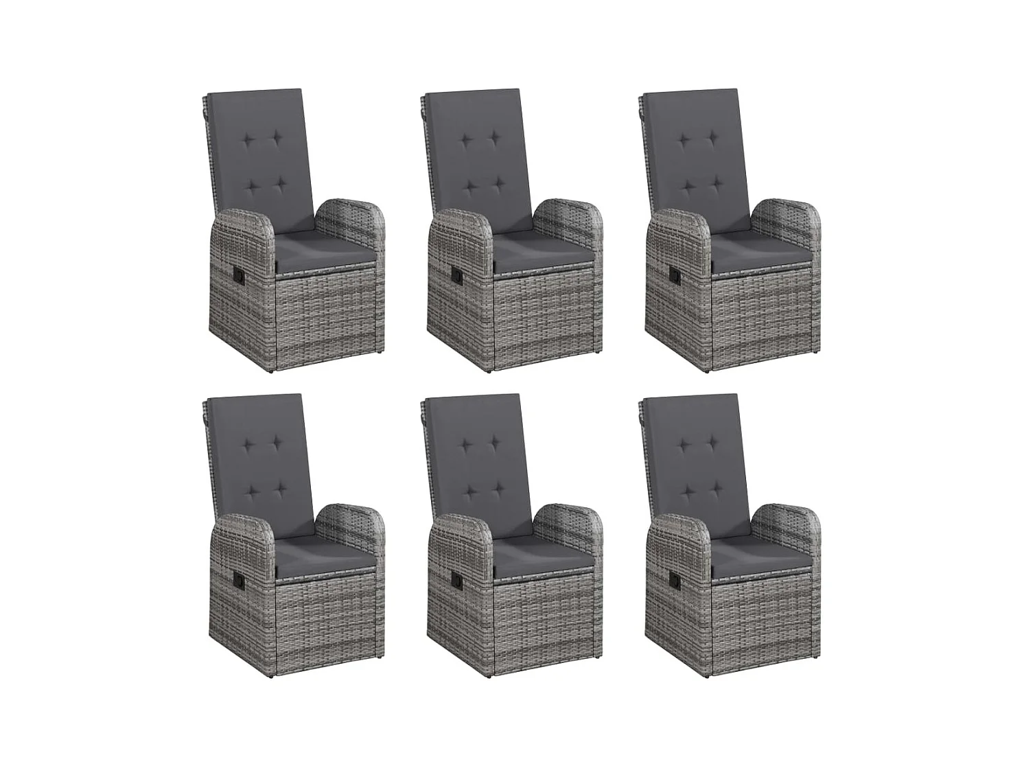 Ensemble à manger de jardin 7 pcs Gris