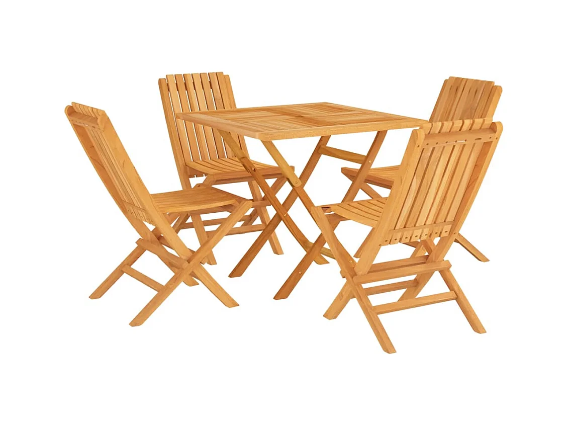 Ensemble à manger de jardin 5 pcs Bois de teck massif