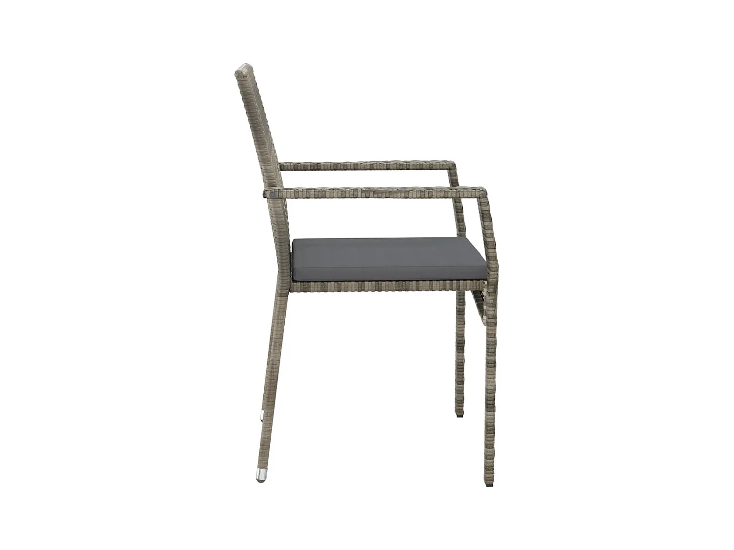 Ensemble à manger de jardin 5 pcs coussins gris résine tressée