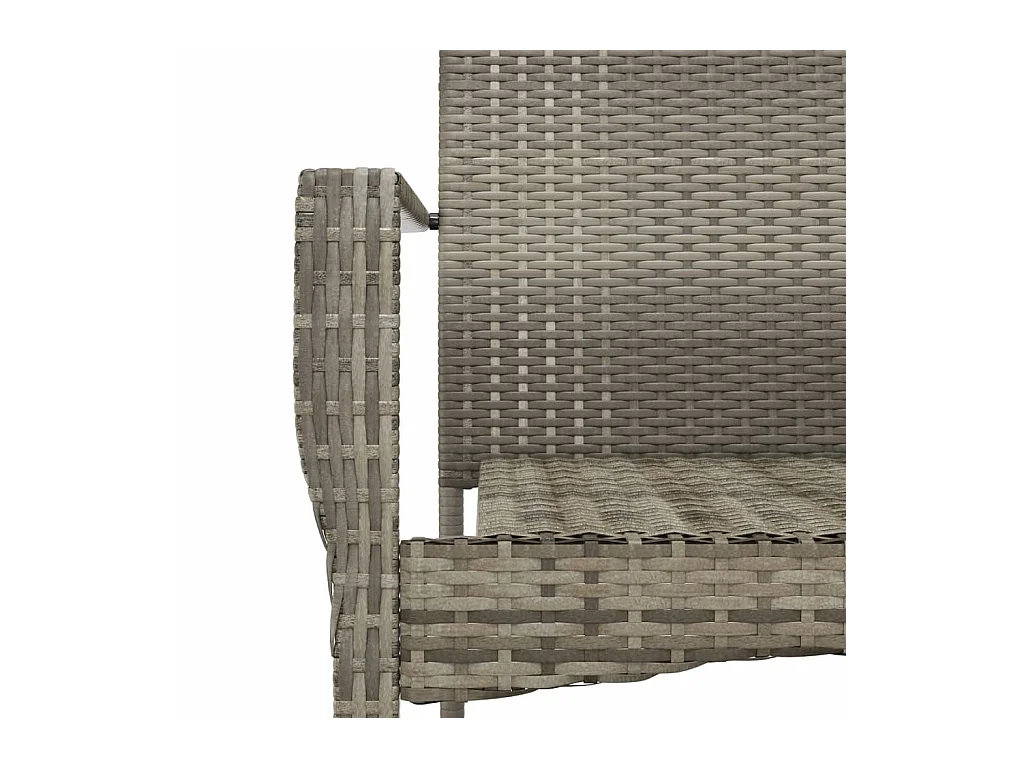 Ensemble à manger de jardin 5 pcs coussins gris résine tressée