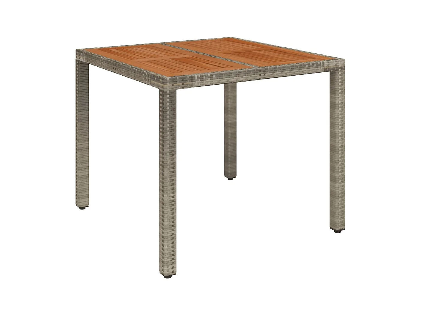 Ensemble à manger de jardin 5 pcs coussins gris résine tressée