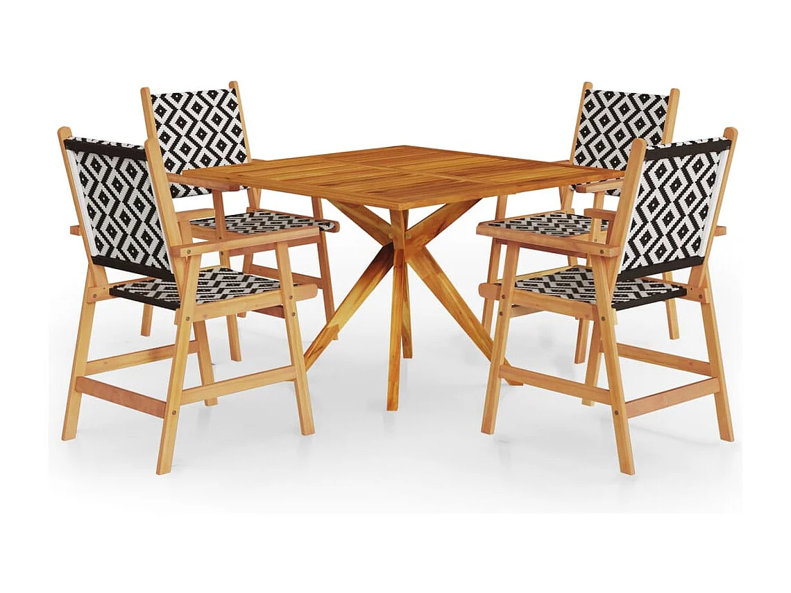 Ensemble à manger de jardin 5 pcs Bois d'acacia massif