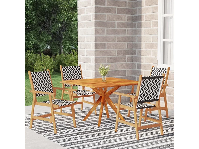 Ensemble à manger de jardin 5 pcs Bois d'acacia massif