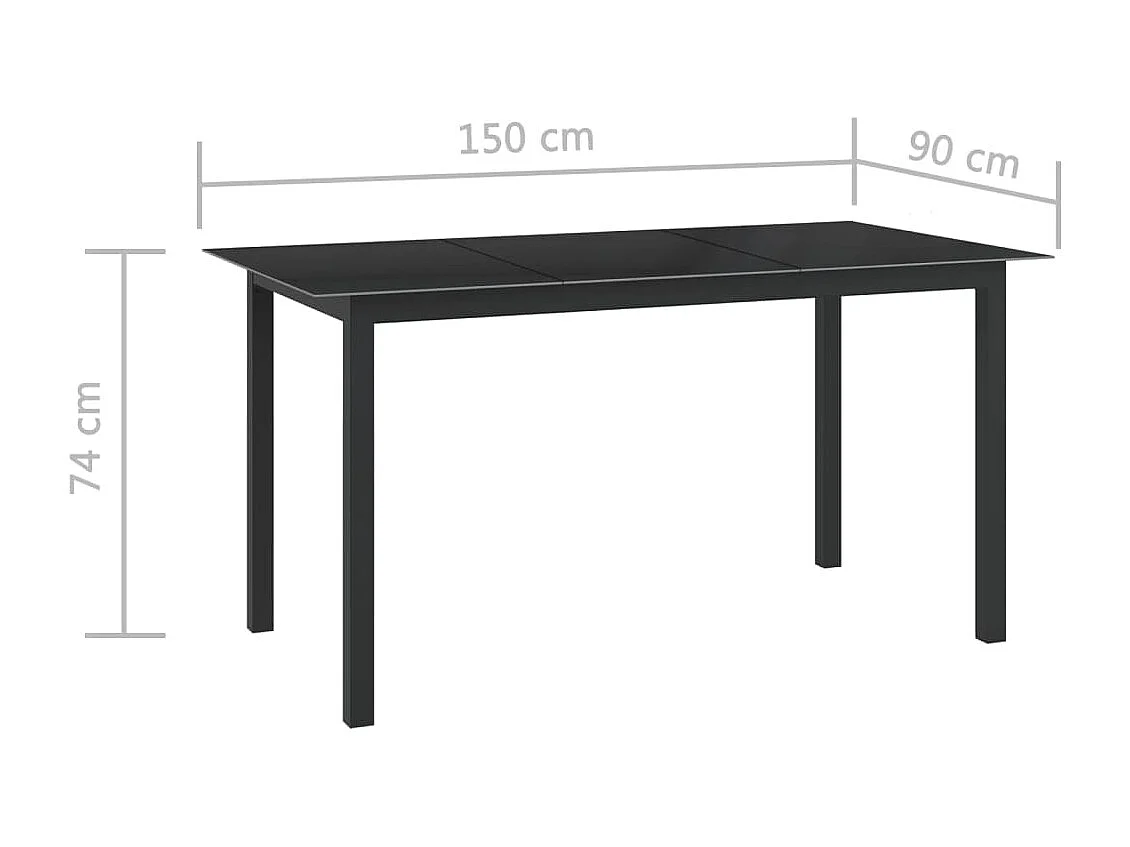 7 pcs conjunto de jantar para jardim alumínio antracite