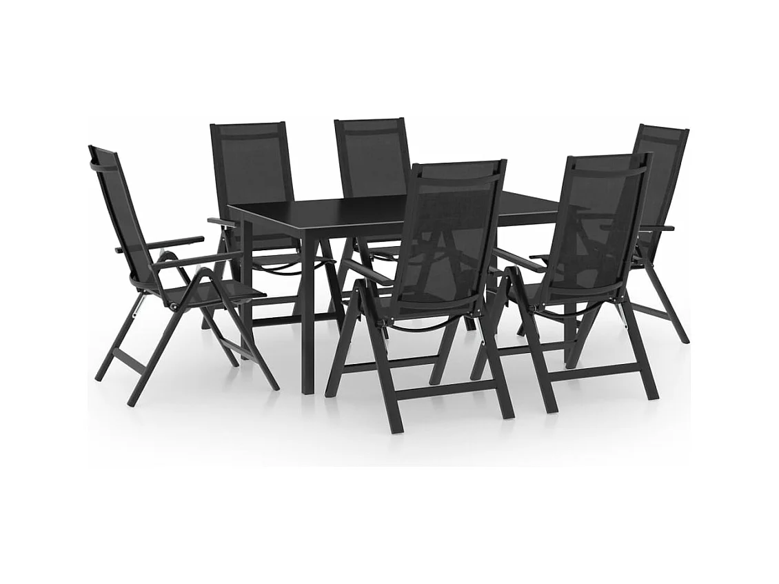 Ensemble à manger de jardin 7 pcs aluminium anthracite