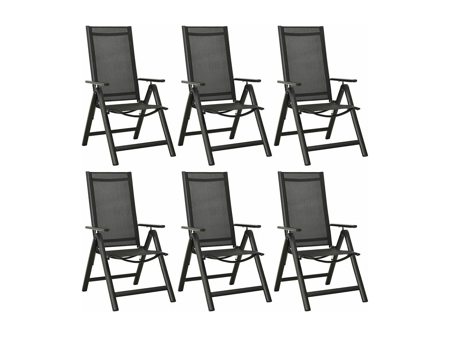 Ensemble à manger de jardin 7 pcs aluminium anthracite