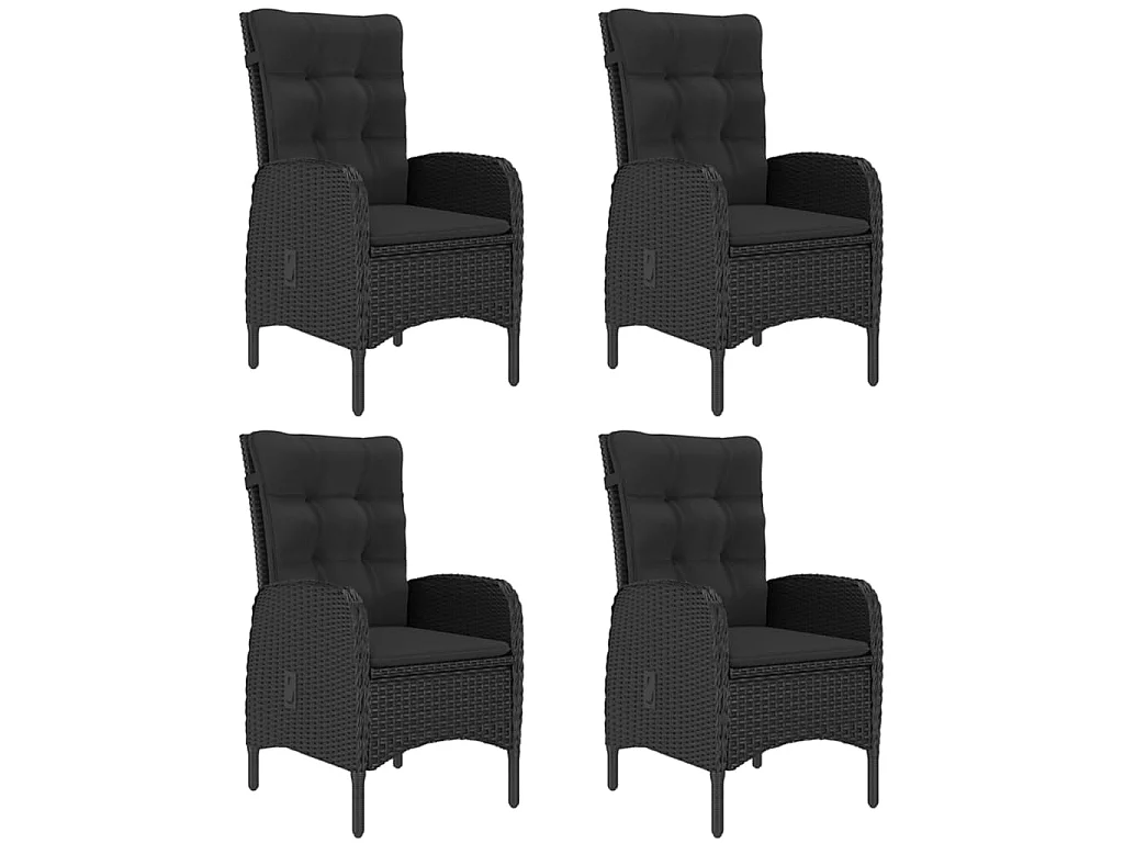 Set Mobili da Pranzo per Giardino 5 pz Nero