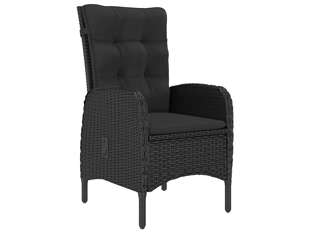 Set Mobili da Pranzo per Giardino 5 pz Nero