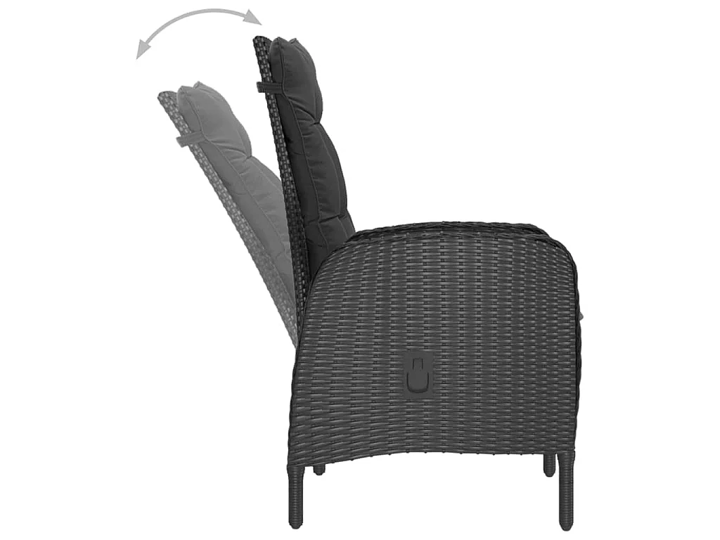 Set Mobili da Pranzo per Giardino 5 pz Nero