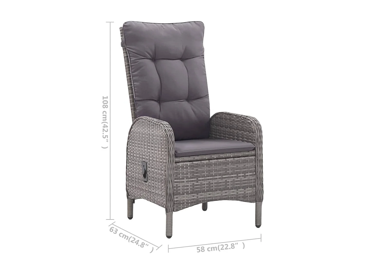 Set Mobili da Pranzo per Giardino 5 pz Grigio