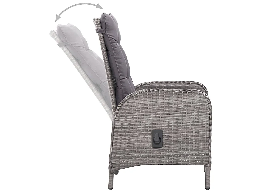 Ensemble à manger de jardin 5 pcs Gris