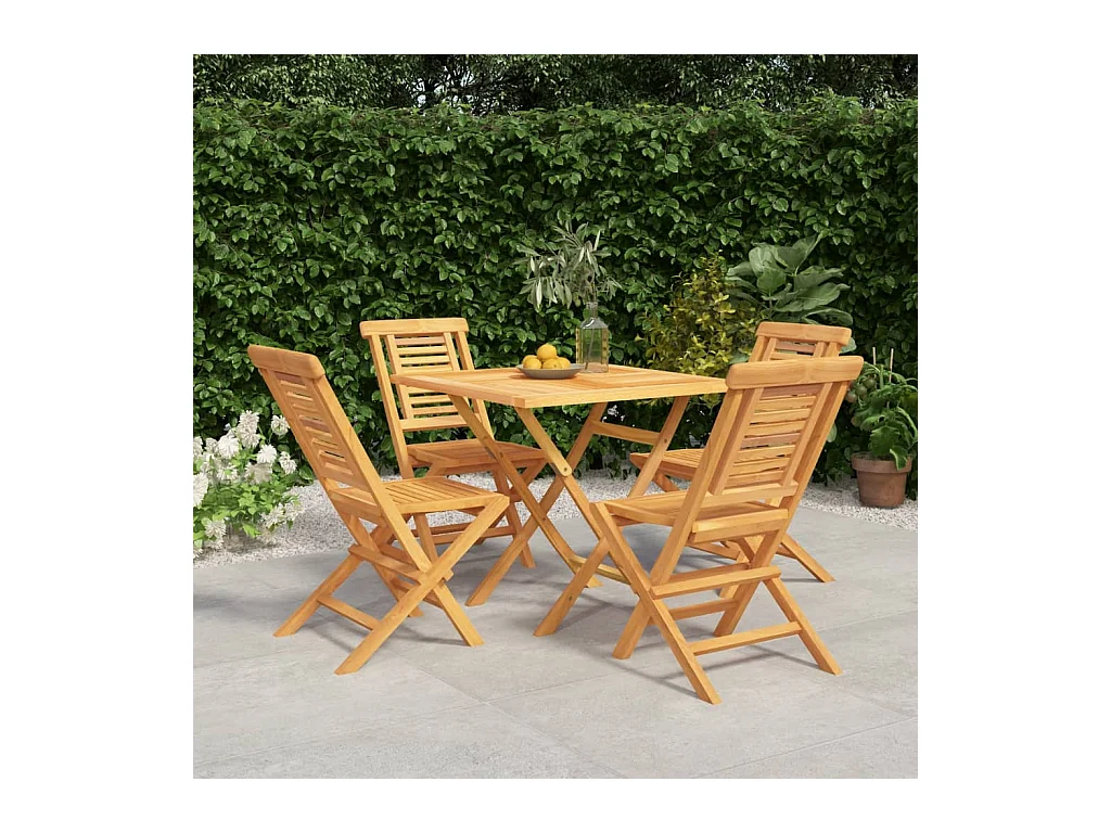 Ensemble à manger de jardin 5 pcs Bois de teck massif