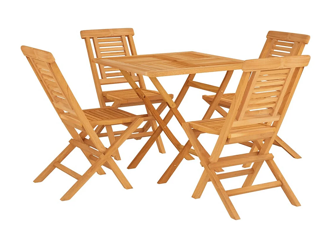 Ensemble à manger de jardin 5 pcs Bois de teck massif