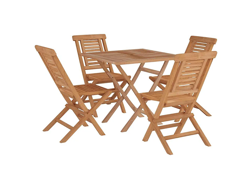 Ensemble à manger de jardin 5 pcs Bois de teck massif