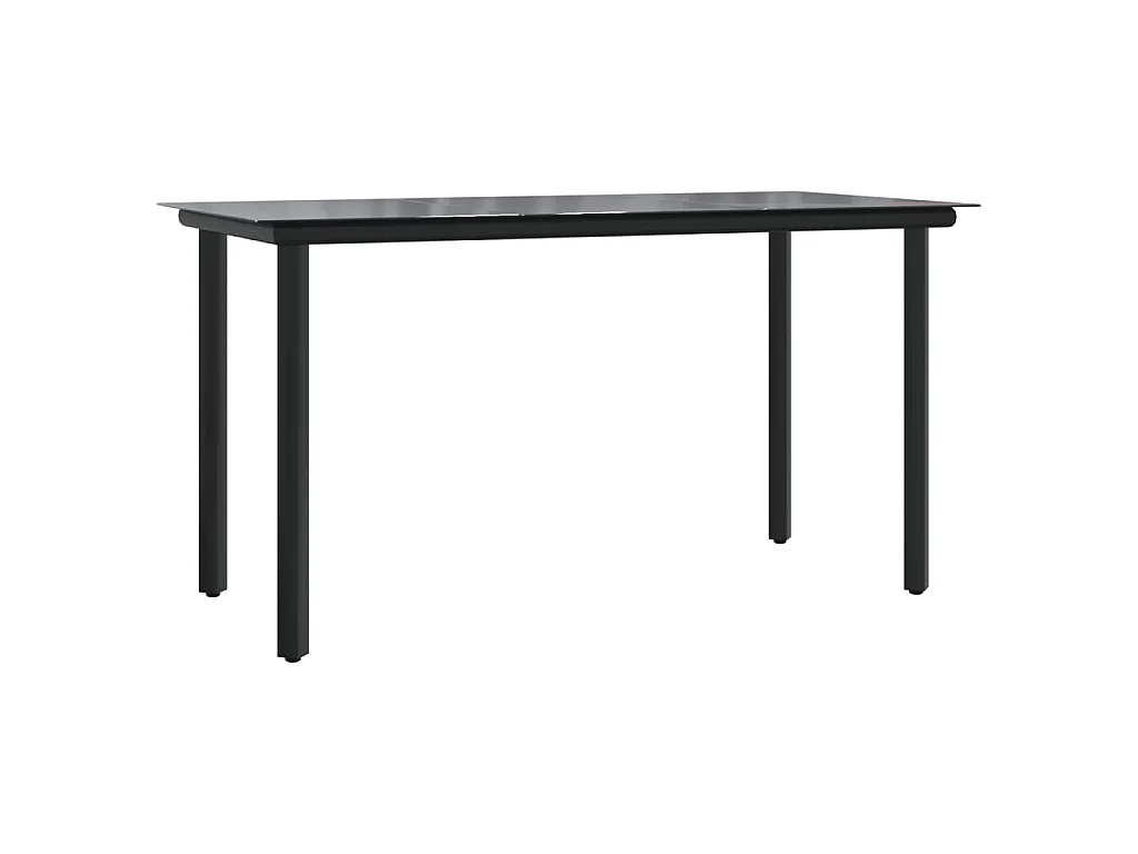 Ensemble à manger de jardin 7 pcs noir textilène et acier