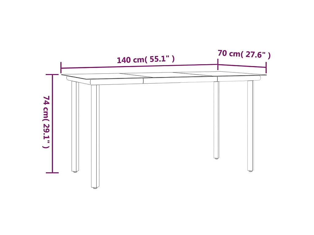 Ensemble à manger de jardin 7 pcs noir textilène et acier