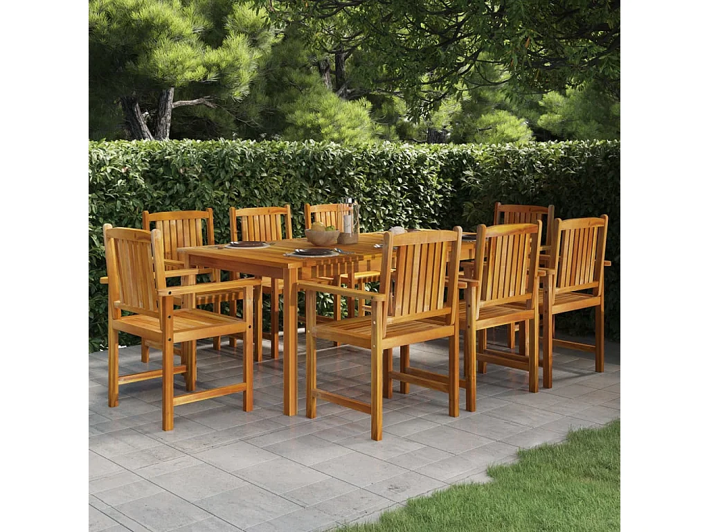 9-tlg. Garten-Essgruppe Massivholz Akazie