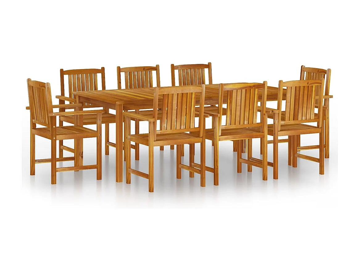 9-tlg. Garten-Essgruppe Massivholz Akazie