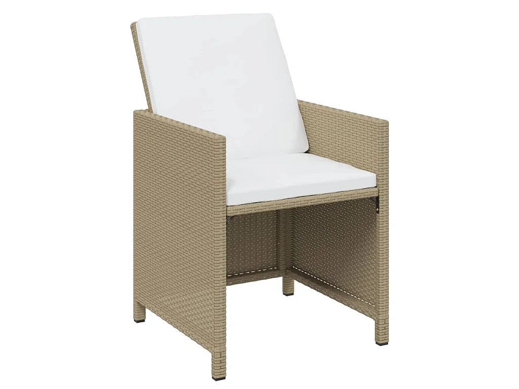 Ensemble à manger de jardin et coussins 17 pcs beige