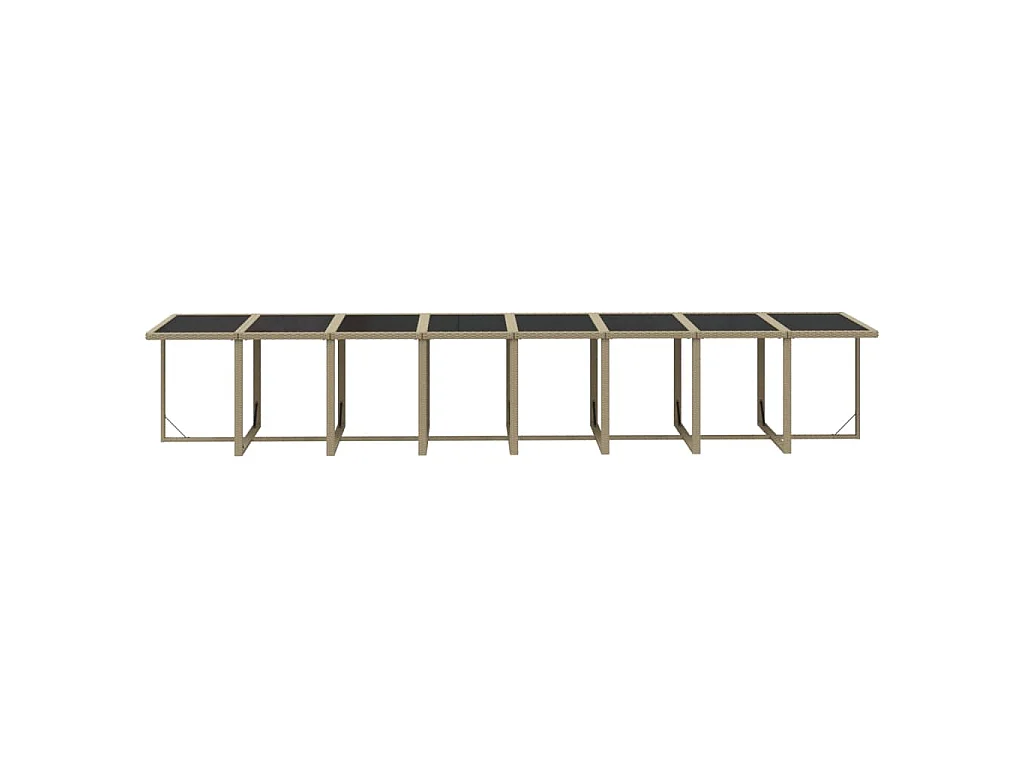 Ensemble à manger de jardin et coussins 17 pcs beige