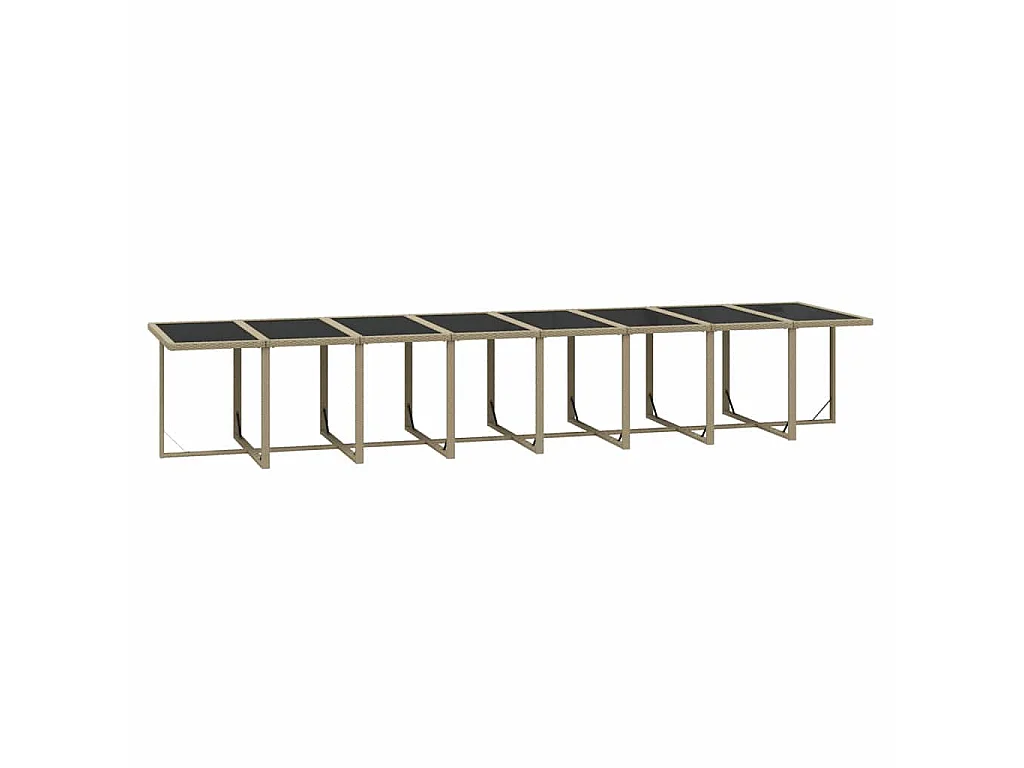 Set da Pranzo da Giardino 17 pz con Cuscini Beige in Polyrattan