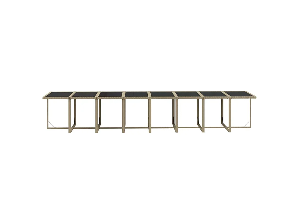 Set da Pranzo da Giardino 17 pz con Cuscini Beige in Polyrattan