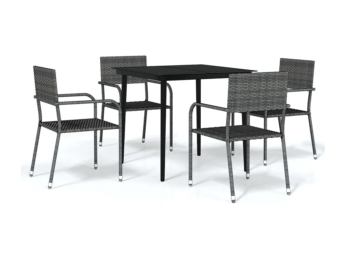 5-tlg. Garten-Essgruppe Grau