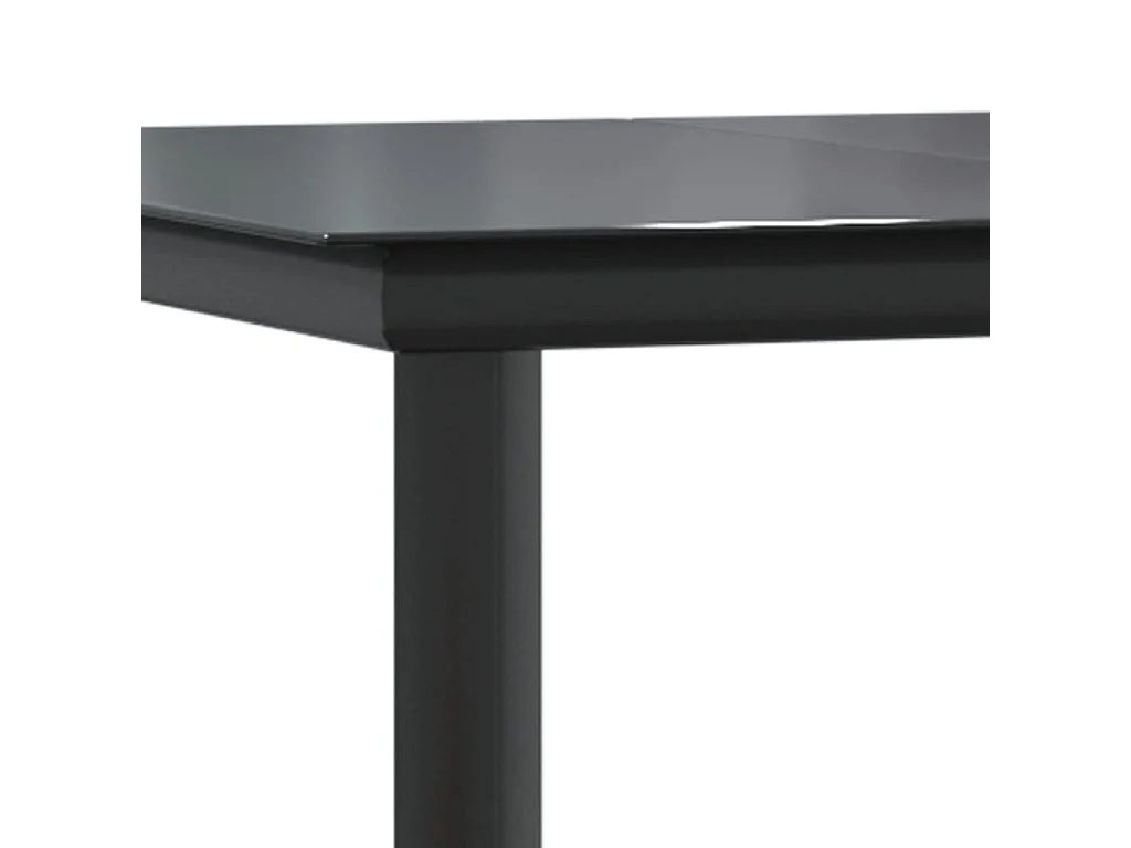 Ensemble à manger de jardin 7 pcs noir textilène et acier