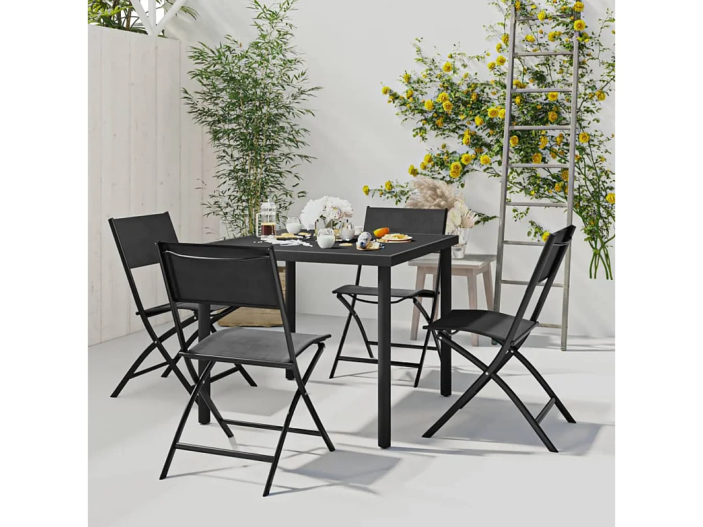 5-tlg. Garten-Essgruppe Stahl