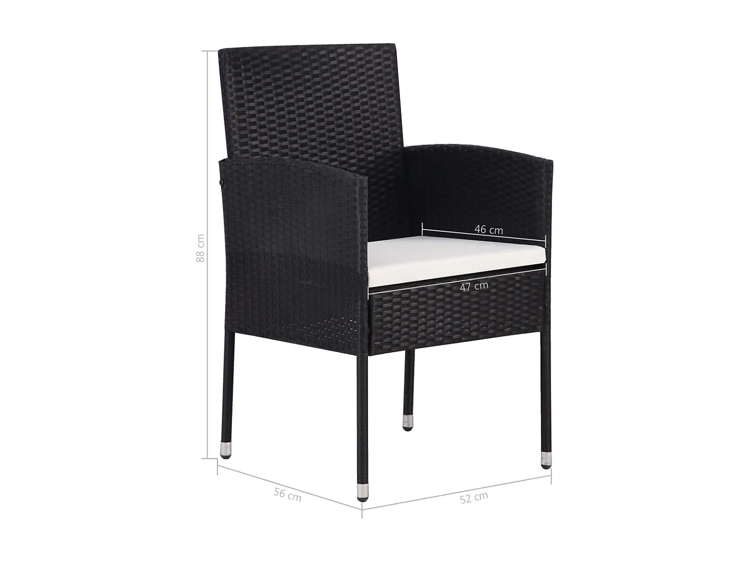 5 pcs conjunto de jantar para jardim preto