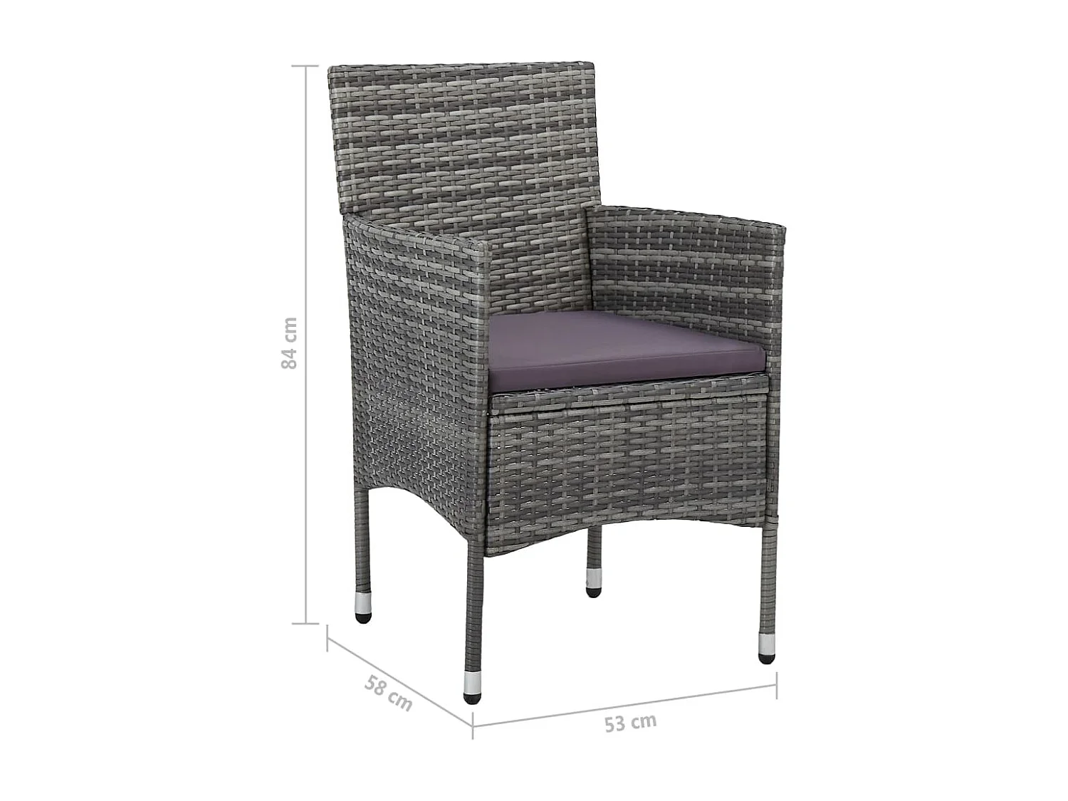 Set Mobili da Pranzo per Giardino 5 pz Grigio
