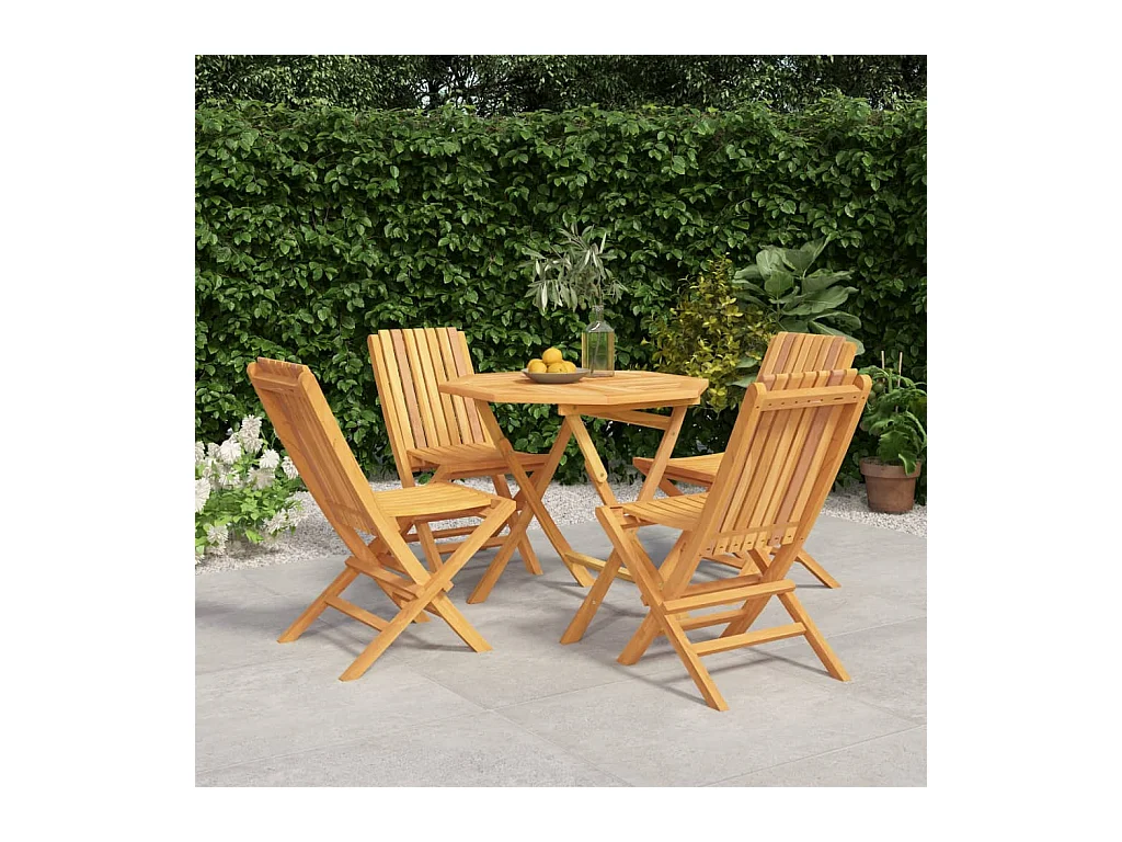 Ensemble à manger de jardin 5 pcs Bois de teck massif