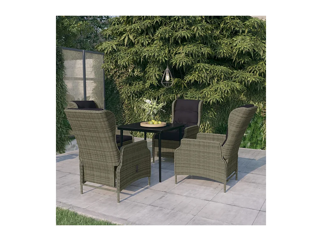 Ensemble à manger de jardin 5 pcs Marron
