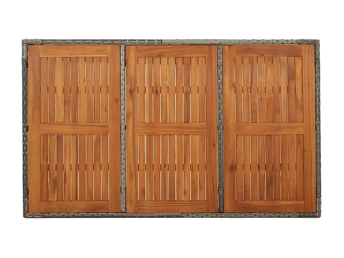 5-tlg. Garten-Essgruppe mit Kissen Grau Poly Rattan