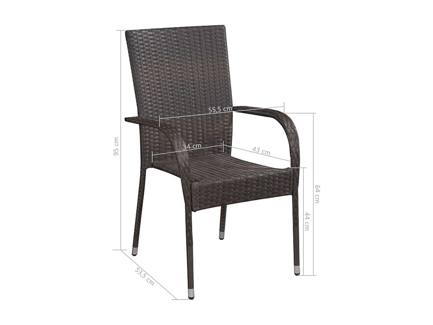 Set Mobili da Pranzo per Giardino 5 pz Marrone
