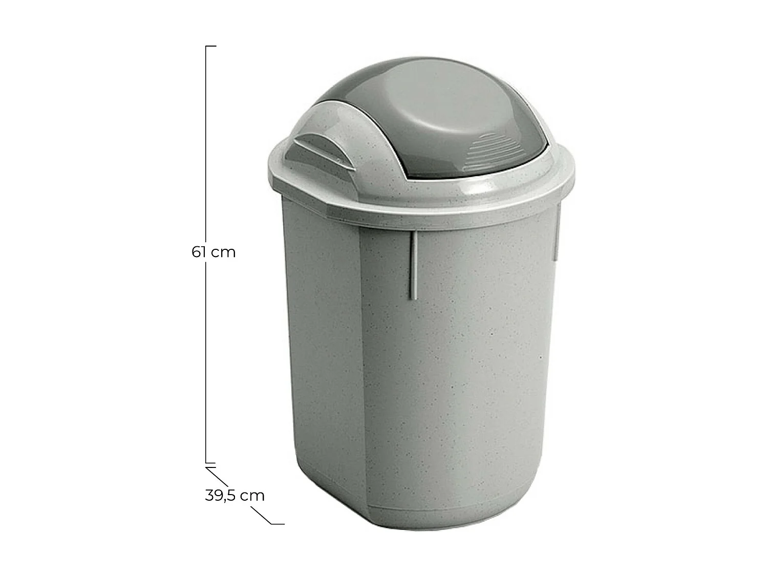 Papelera Redonda con Tapa Gris 40 Litros 7house