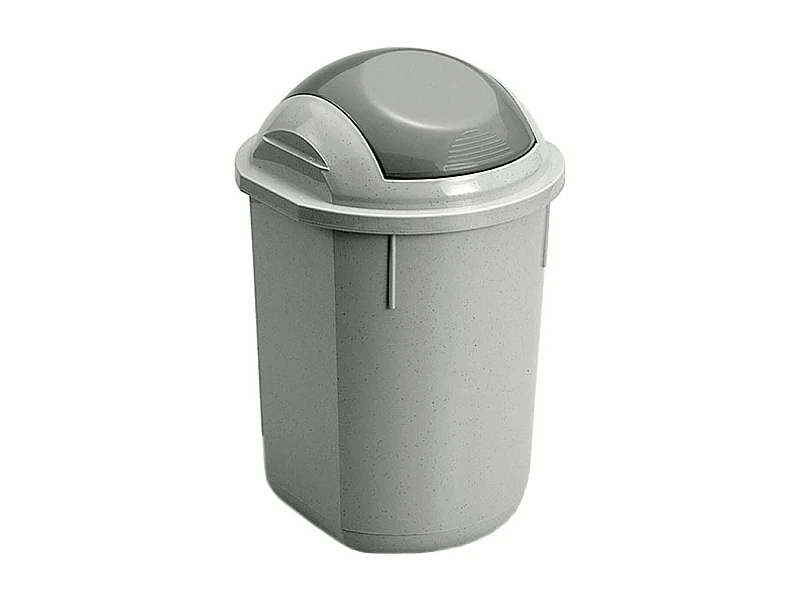 Pattumiera rotonda con coperchio grigio da 40 litri 7house