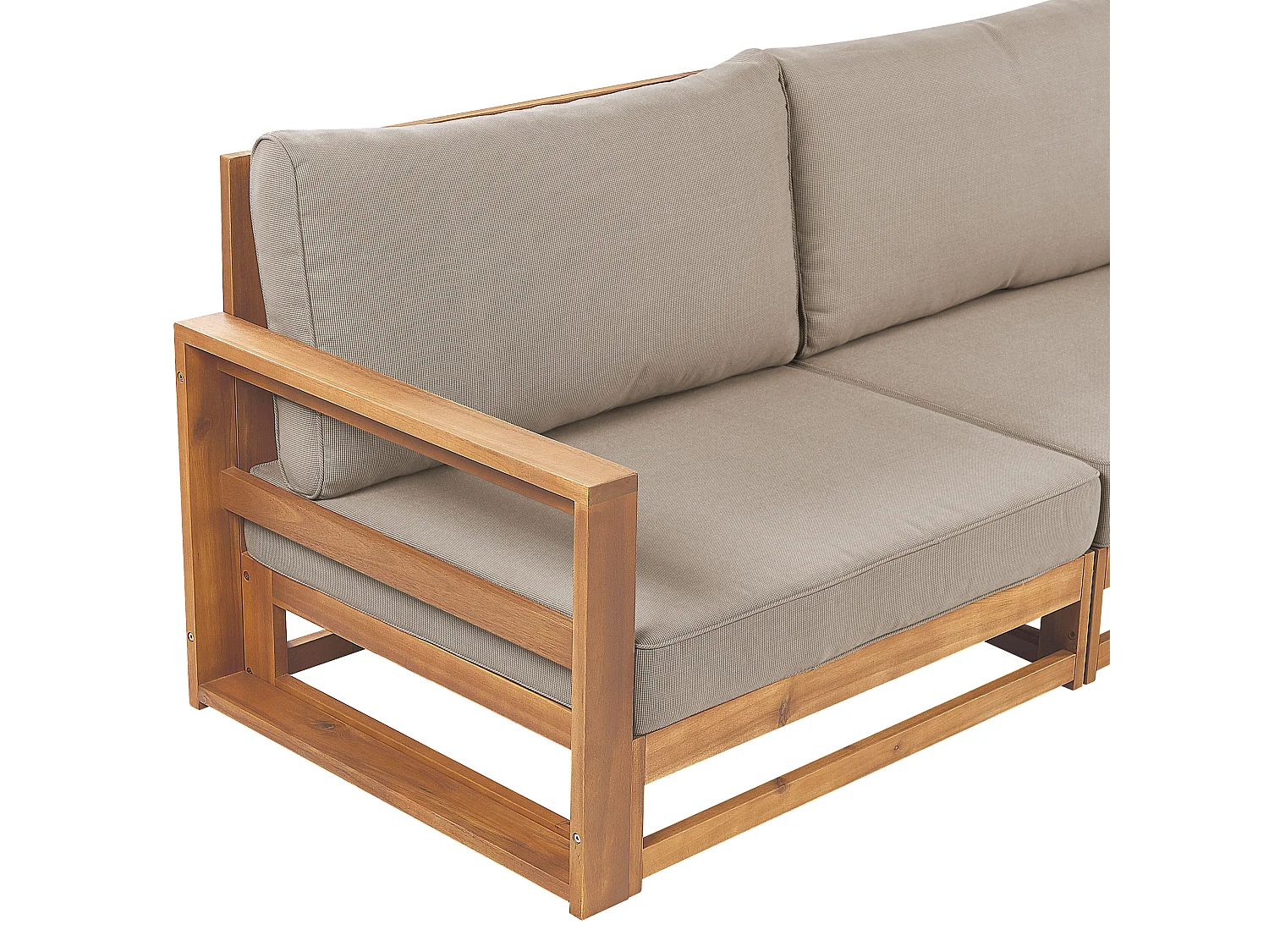 Gartensofa Zertifiziertes Akazienholz heller Holzfarbton 3-Sitzer Auflagen taupe Timor II