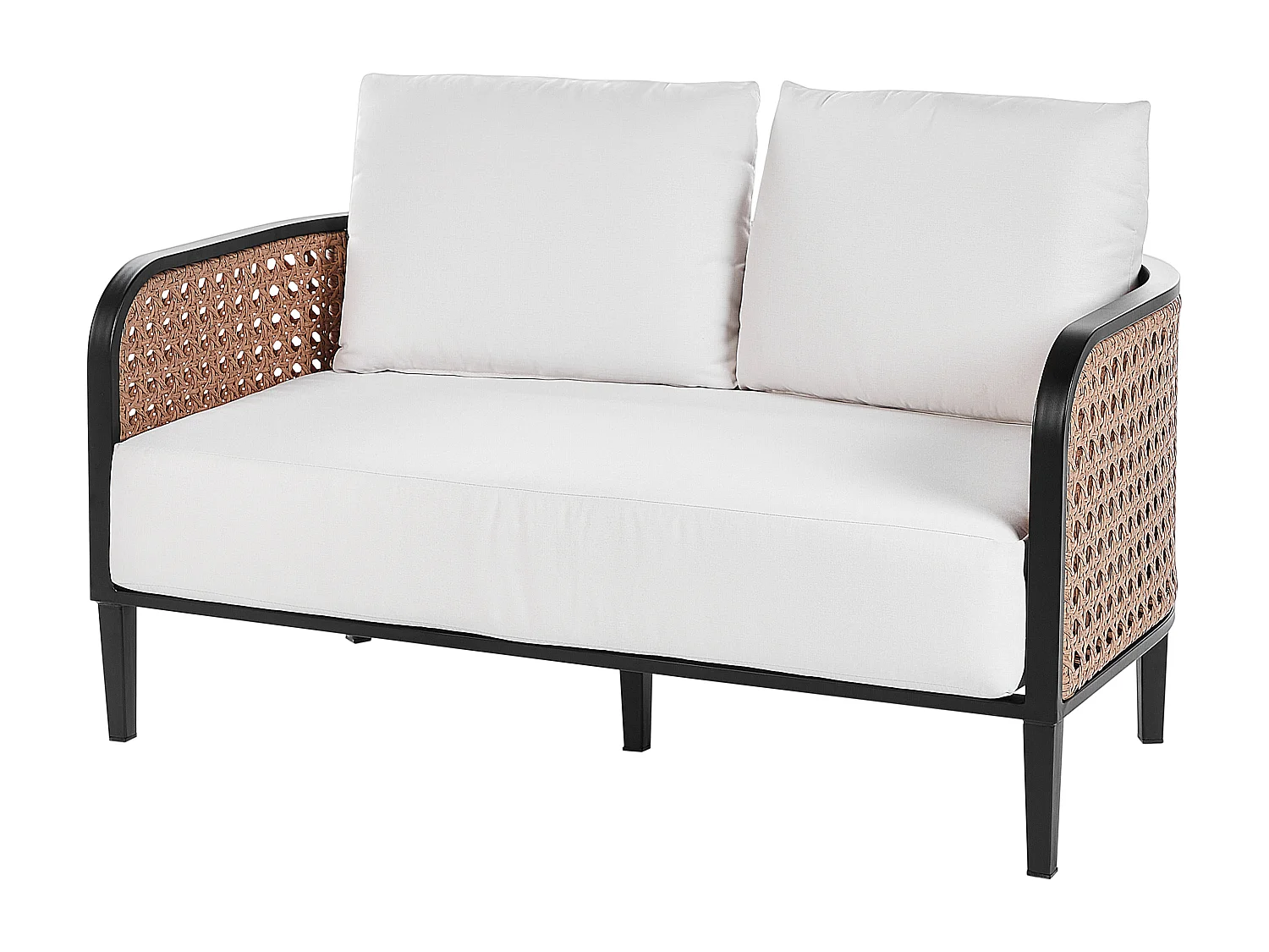 Ensemble de salon de jardin avec table 2 places MONTEFALCO Métal Blanc