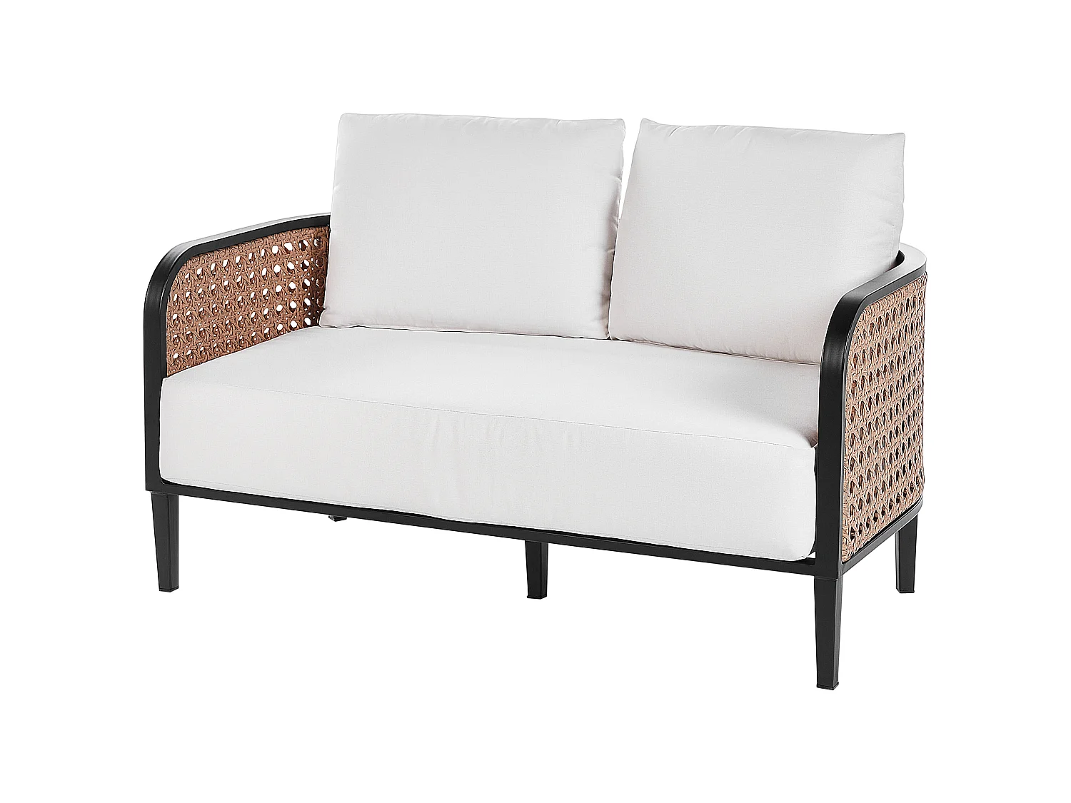Ensemble de salon de jardin avec table 2 places MONTEFALCO Métal Blanc